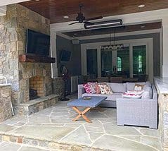 Patio with stone work