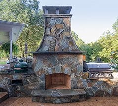 Outdoor Stone Fireplace