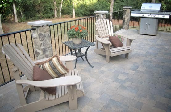 Patio with furniture and grill